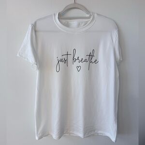 White 'Just Breathe' T-Shirt